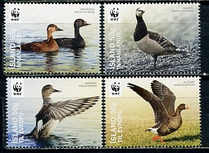Исландия, 2011, WWF, Утки, 4 марки